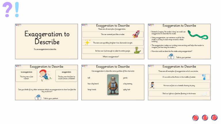 Exaggeration Template Exaggeration to Describe – Easy Education Grammar